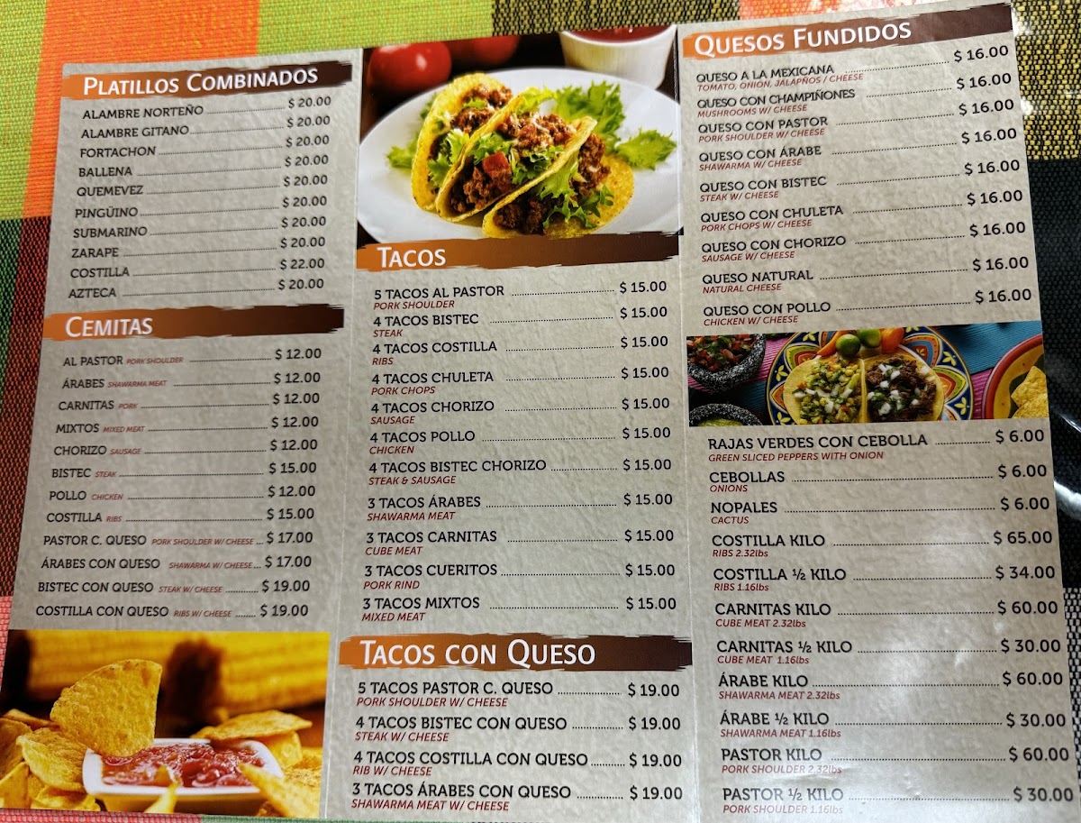 International Mexican Food Menu - Image 1